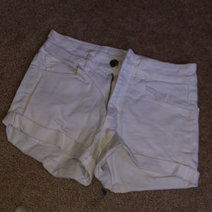 ae hi rise denim shorts